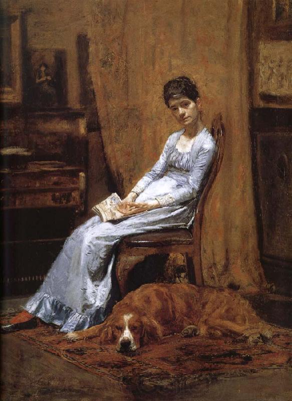 Thomas Eakins The Artist-s wife and his dog Norge oil painting art